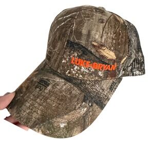Luke Bryan Realtree Camo Mesh Trucker Hat Orange Logo What Makes You Country